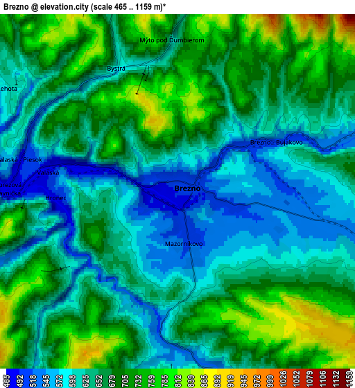 Zoom OUT 2x Brezno, Slovakia elevation map