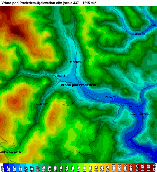 Zoom OUT 2x Vrbno pod Pradědem, Czech Republic elevation map