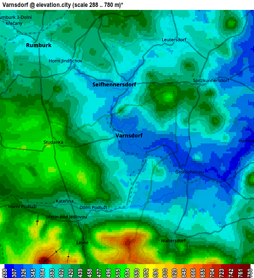 Zoom OUT 2x Varnsdorf, Czech Republic elevation map
