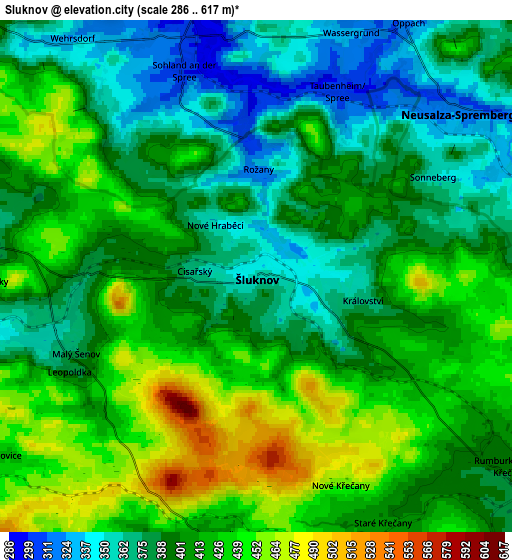 Zoom OUT 2x Šluknov, Czech Republic elevation map