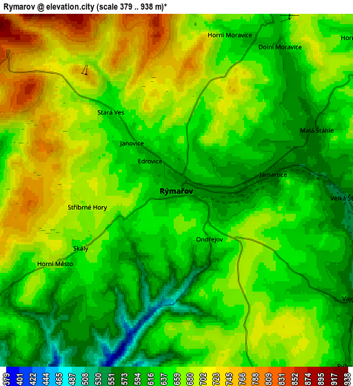 Zoom OUT 2x Rýmařov, Czech Republic elevation map