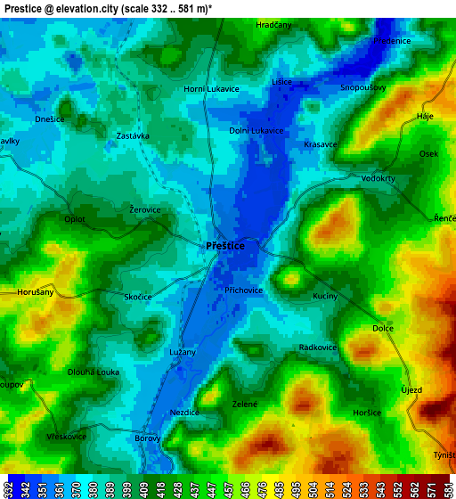 Zoom OUT 2x Přeštice, Czech Republic elevation map