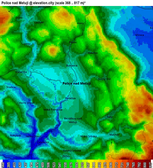 Zoom OUT 2x Police nad Metují, Czech Republic elevation map