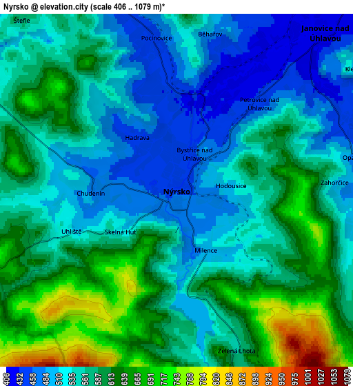 Zoom OUT 2x Nýrsko, Czech Republic elevation map