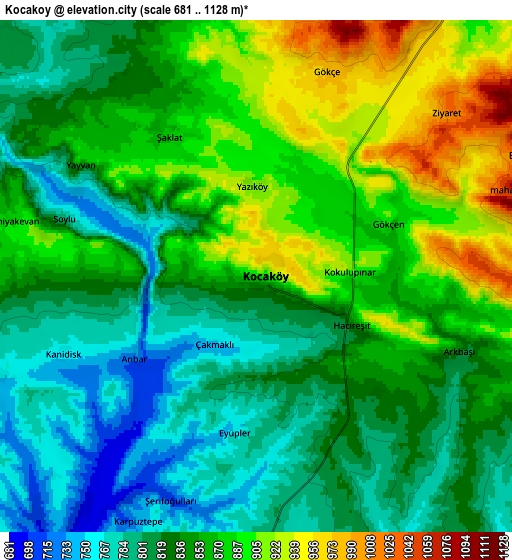 Zoom OUT 2x Kocaköy, Turkey elevation map