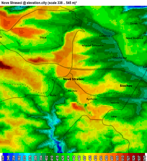 Zoom OUT 2x Nové Strašecí, Czech Republic elevation map