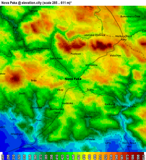 Zoom OUT 2x Nová Paka, Czech Republic elevation map