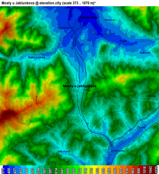 Zoom OUT 2x Mosty u Jablunkova, Czech Republic elevation map