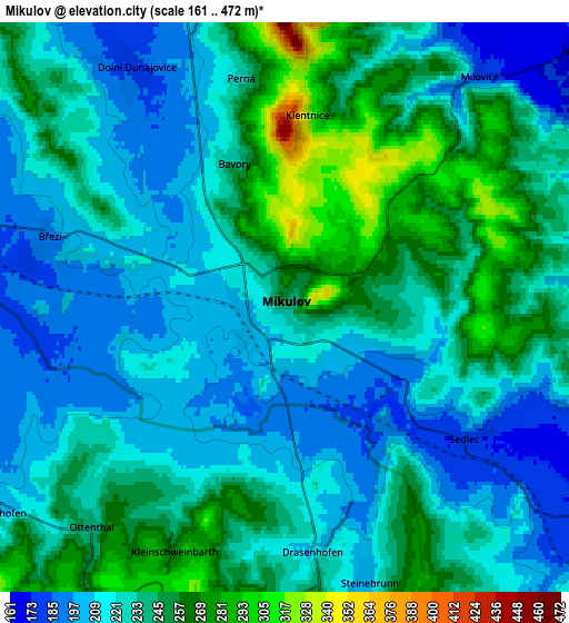 Zoom OUT 2x Mikulov, Czech Republic elevation map