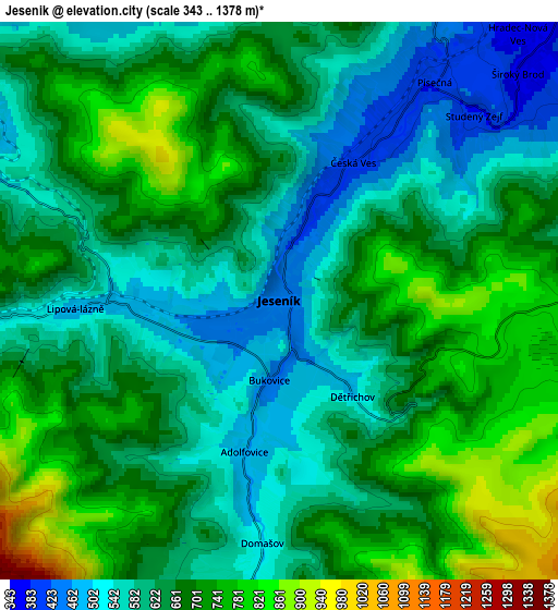 Zoom OUT 2x Jeseník, Czech Republic elevation map
