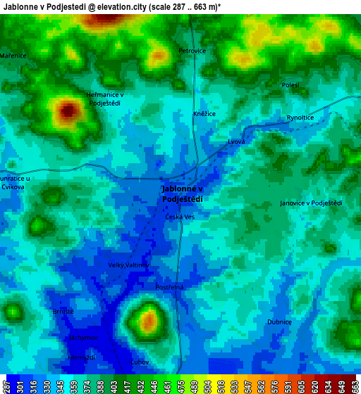 Zoom OUT 2x Jablonné v Podještědí, Czech Republic elevation map