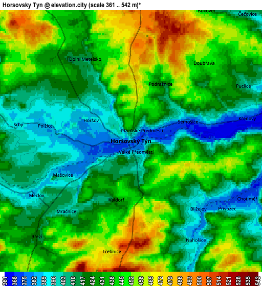 Zoom OUT 2x Horšovský Týn, Czech Republic elevation map