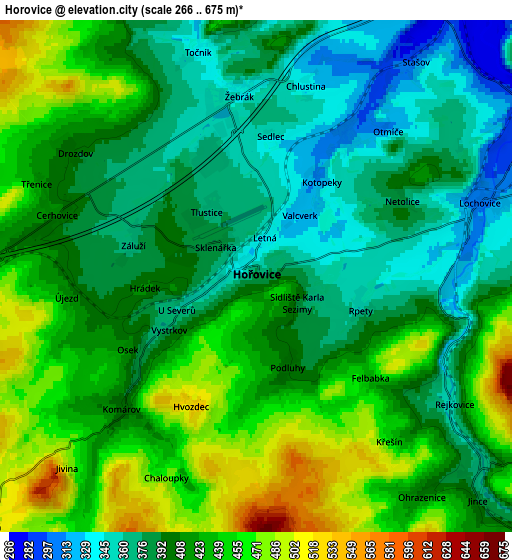 Zoom OUT 2x Hořovice, Czech Republic elevation map