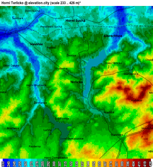 Zoom OUT 2x Horní Těrlicko, Czech Republic elevation map