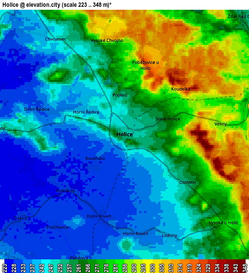 Zoom OUT 2x Holice, Czech Republic elevation map