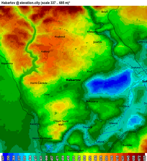 Zoom OUT 2x Habartov, Czech Republic elevation map
