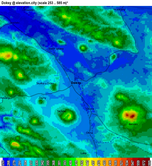 Zoom OUT 2x Doksy, Czech Republic elevation map