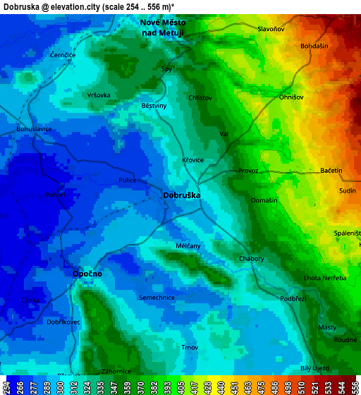 Zoom OUT 2x Dobruška, Czech Republic elevation map