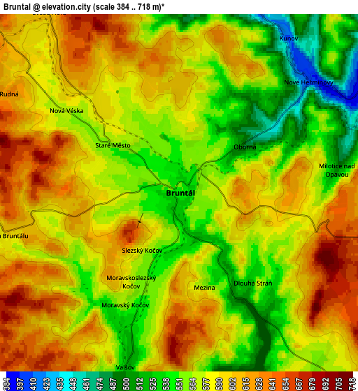 Zoom OUT 2x Bruntál, Czech Republic elevation map