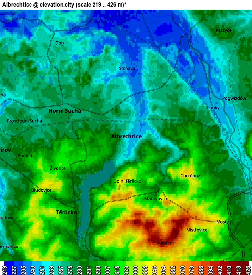 Zoom OUT 2x Albrechtice, Czech Republic elevation map