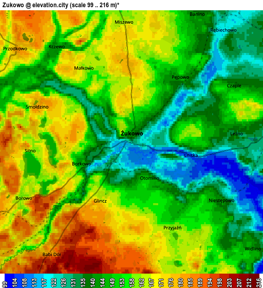 Zoom OUT 2x Żukowo, Poland elevation map