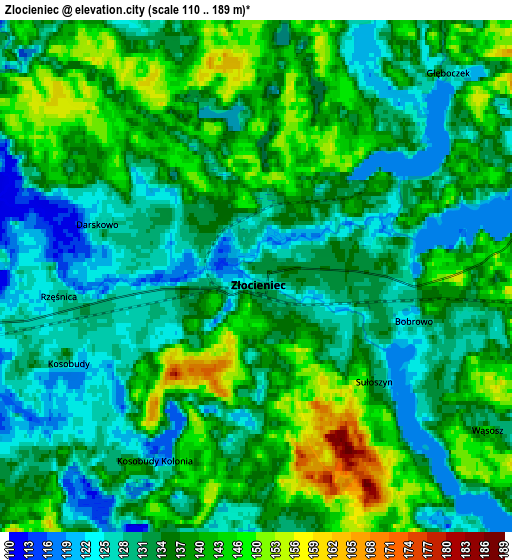 Zoom OUT 2x Złocieniec, Poland elevation map