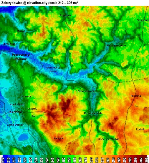 Zoom OUT 2x Zebrzydowice, Poland elevation map