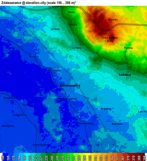 Zoom OUT 2x Zdzieszowice, Poland elevation map