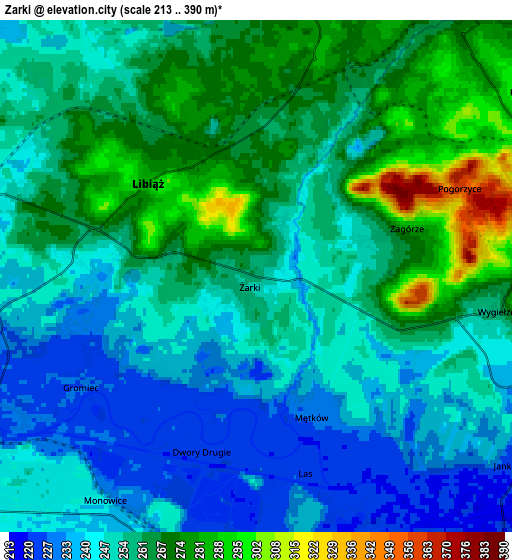 Zoom OUT 2x Żarki, Poland elevation map