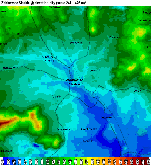 Zoom OUT 2x Ząbkowice Śląskie, Poland elevation map