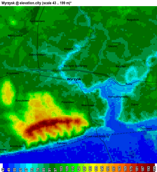 Zoom OUT 2x Wyrzysk, Poland elevation map