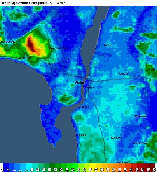 Zoom OUT 2x Wolin, Poland elevation map