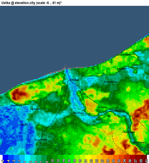 Zoom OUT 2x Ustka, Poland elevation map