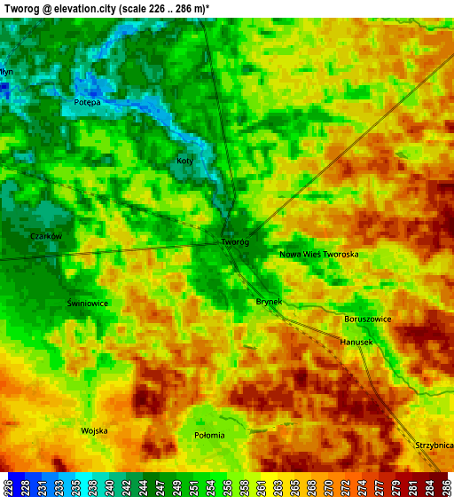 Zoom OUT 2x Tworóg, Poland elevation map