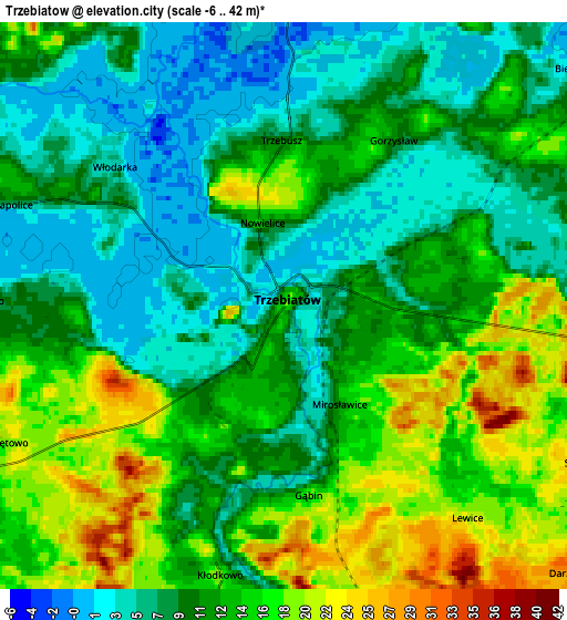 Zoom OUT 2x Trzebiatów, Poland elevation map