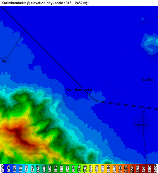 Zoom OUT 2x Kazımkarabekir, Turkey elevation map