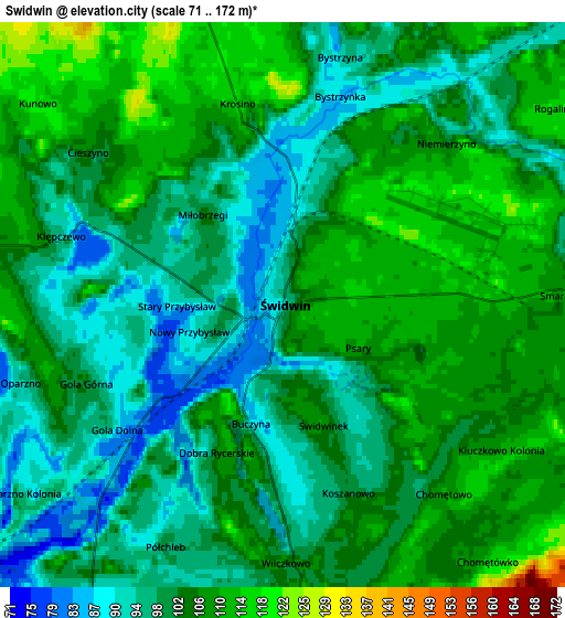 Zoom OUT 2x Świdwin, Poland elevation map