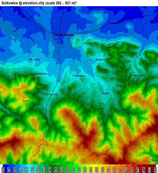 Zoom OUT 2x Sułkowice, Poland elevation map