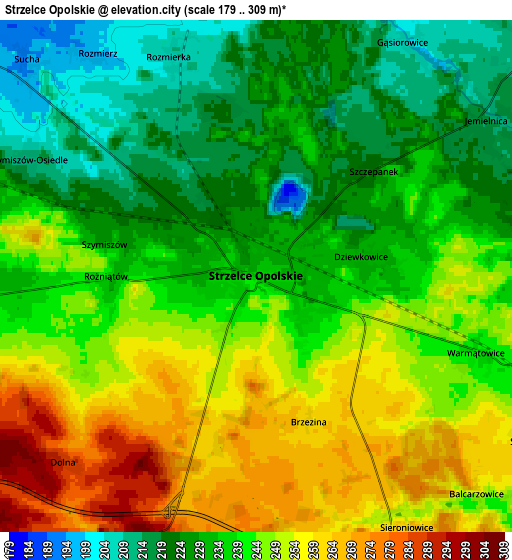 Zoom OUT 2x Strzelce Opolskie, Poland elevation map