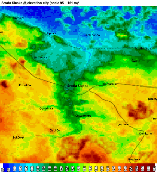 Zoom OUT 2x Środa Śląska, Poland elevation map