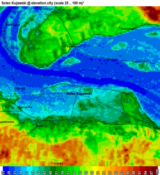 Zoom OUT 2x Solec Kujawski, Poland elevation map