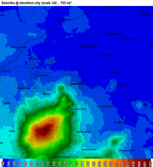 Zoom OUT 2x Sobótka, Poland elevation map