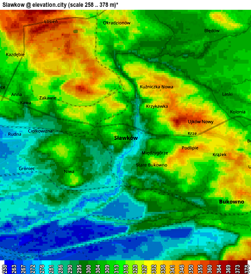 Zoom OUT 2x Sławków, Poland elevation map