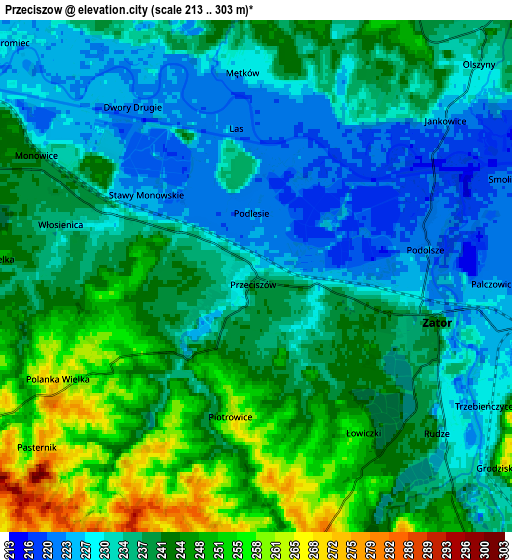 Zoom OUT 2x Przeciszów, Poland elevation map