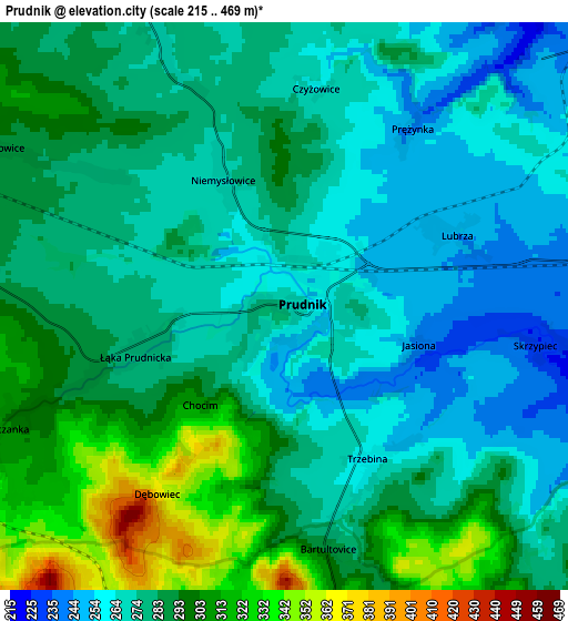 Zoom OUT 2x Prudnik, Poland elevation map