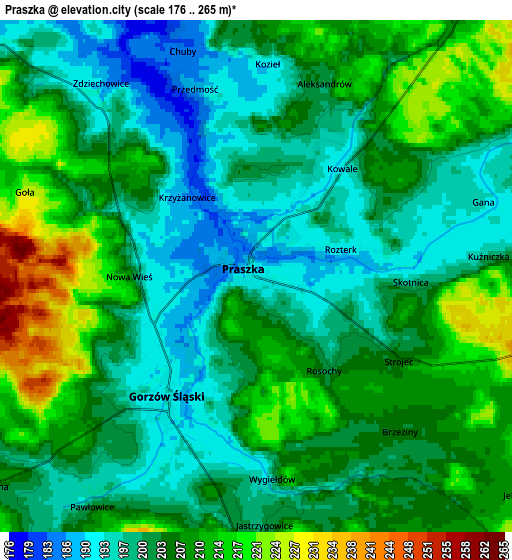 Zoom OUT 2x Praszka, Poland elevation map