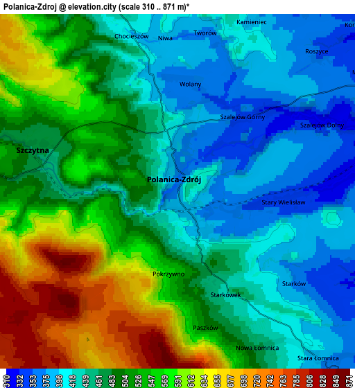 Zoom OUT 2x Polanica-Zdrój, Poland elevation map