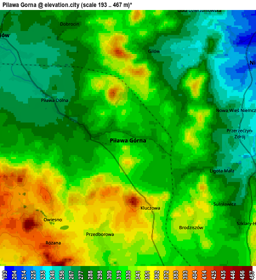 Zoom OUT 2x Piława Górna, Poland elevation map