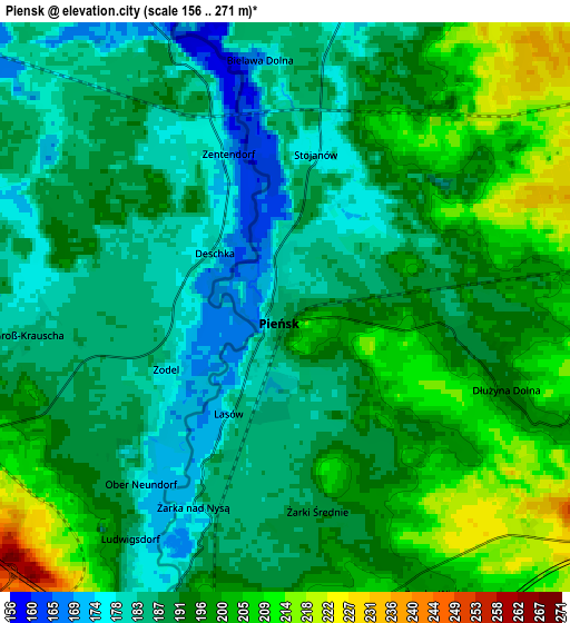 Zoom OUT 2x Pieńsk, Poland elevation map