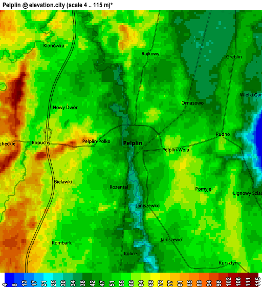 Zoom OUT 2x Pelplin, Poland elevation map